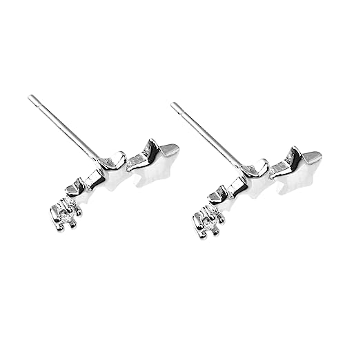 OUNONA Sternohrstecker Für Damen in Silber Sternohrringe Aus Hochwertigem Material Silberne Sternohrschmuckstücke Ohrschmuckaccessoires Für Täglichen Gebrauch Und Besondere Anlässe von OUNONA