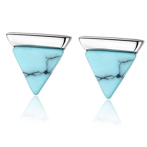 OUNONA Dreieckige Türkis Ohrringe Für Frauen S925 Edelstahl Minimalistisch Trendiger Ohrschmuck Für Alltag Und Besondere Anlässe von OUNONA