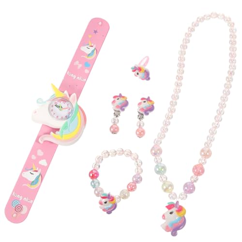 OUNONA Einhorn Schmuck Für Mädchen Mit Armband Halskette Ohrringen Und Uhr Digitaluhr Für Kleine Mädchen Als Geschenkidee von OUNONA