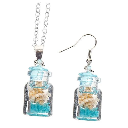 OUNONA 1Satz Wunschflaschen Schmuckset für Damen Halskette und Ohrringe im Stranddesign Leuchtend im Dunkeln Robustes Material als für Familie und Freunde OUNONA 1Satz Wunschflaschen Schmuckset für Damen Halskette und Ohrringe im Stranddesign Leuchtend im Dunkeln Robustes Material als für Familie und Freunde von OUNONA