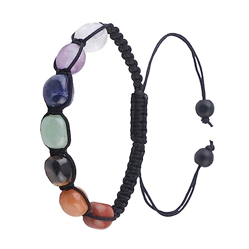 OUNONA Natürliche Chakra Handgelenkkette Aus Kristallen Geflochtene Perlen-armband Bunte Naturstein-kette Für Frauen von OUNONA