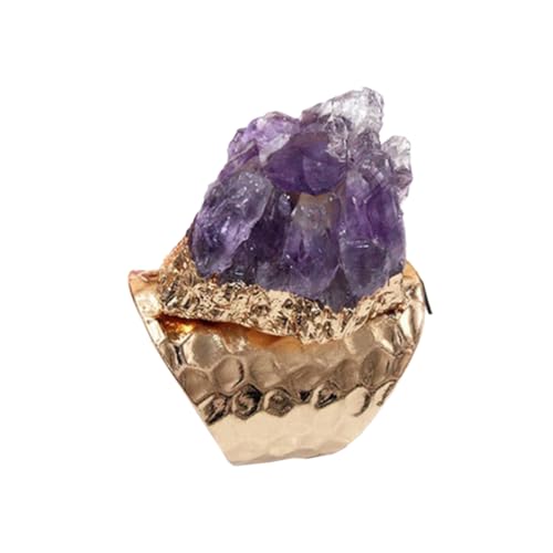 OUNONA 1Stück Einstellbarer Unregelmäßiger Fingerring Natürlichem Amethyst für Damen Modischer Schmuck für Angenehm zu Tragen für Stil von OUNONA