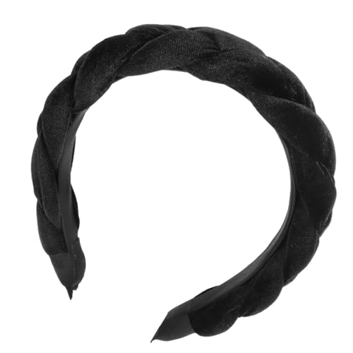 OUNONA Haarband Schwarz Geflochten Aus Tuch Mode Stirnband Für Damen Kreative Haar-accessoires Haarreif Für Frauen Und Mädchen Stilvolles Kopfschmuck Für Party Und Alltag von OUNONA