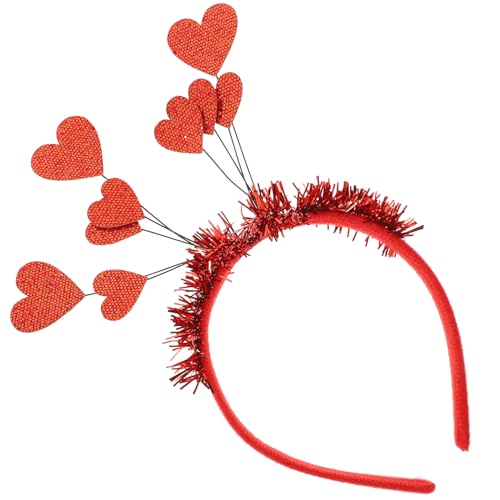 OUNONA Herz Haarreif Rotes Haaraccessoire Für Valentinstag Partys Hochzeiten Und Festivals Süßer Kopfschmuck Für Events Und Cosplay von OUNONA