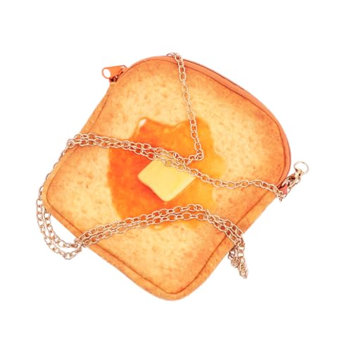 OUNONA 1Stück Ketten Design Umhängetasche im Toast Format Trendige Handtasche Weichem Wollstoff für Verschiedene Anlässe Wie Dating Camping Arbeiten Auffällige Farben Butter von OUNONA