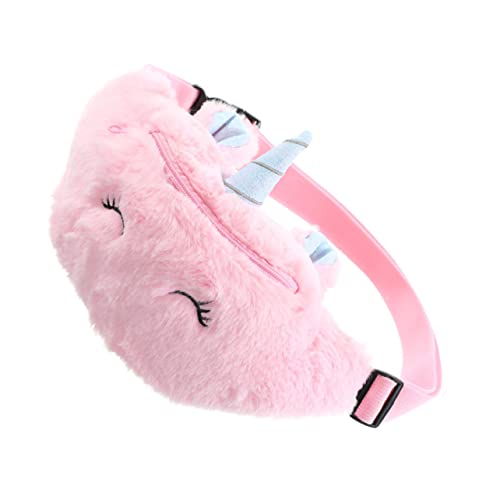 OUNONA Plüsch Einhorn Hüfttasche Junge Mädchen Gürteltasche Anpassbare Schultertasche Mit Reißverschluss Für Mädchen Niedliches Design Aus Hochwertigem Plüschmaterial Langlebig Und Modisc von OUNONA