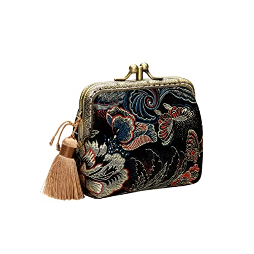 OUNONA Vintage Doppel-Layer Geldbörse Mit Quasten Tragbare Aufbewahrungstasche Für Damen Für Münzen Und Kleine Gegenstände Für Alltag Und Besondere Anlässe von OUNONA