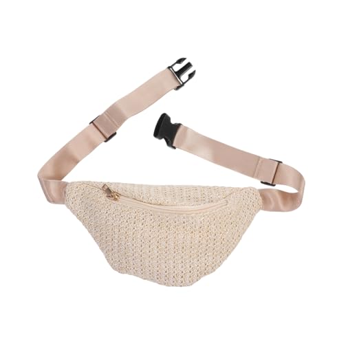 OUNONA Strohbauchtasche Aus Imitation Stroh Hüfttasche Für Damen Sommer Brusttasche Mit Reißverschluss Leicht Und Praktisch Für Reisen Einkaufen Und Alltag von OUNONA
