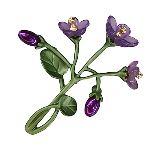 OUNONA Violette Blumenbrosche Mit Metallclip Schlichte Anstecknadel Für Damen Elegant Und Modisch Für Partys Und Alltagskleidung Blumenbrosche Für Jacken Mäntel Und Kleider Brosche von OUNONA