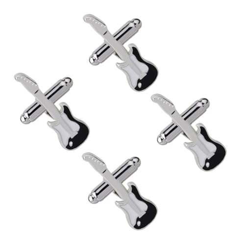 OUNONA 2 Paare Herren Manschettenknöpfe aus Kreative Gitarren Designs Schmuckknöpfe für Hemden Langlebig Poliert für Hochzeit Business und Formelle Anlässe von OUNONA