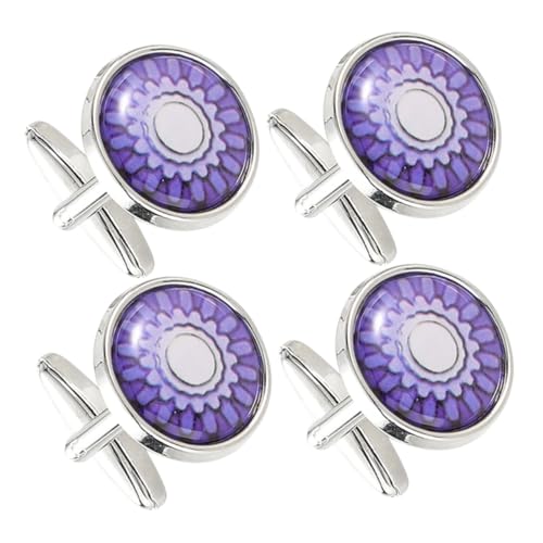 OUNONA 2 Paare Herren Manschettenknöpfe mit Blumenmotiv Französische Cufflinks für Formelle Anlässe Langlebig und Hemzzubehör für Hochzeiten und Geschäftliche Ereignisse von OUNONA