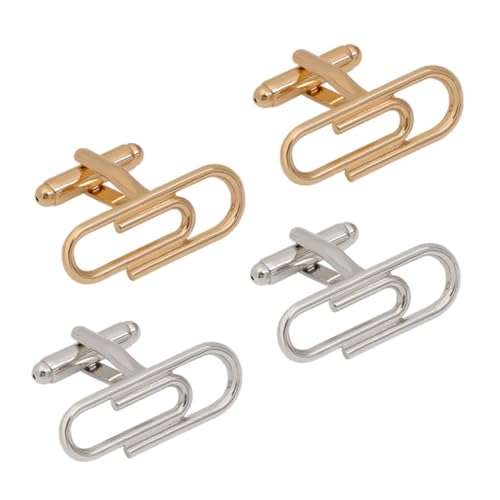 OUNONA 2 Paar Französische Hemdmanschettenknöpfe Für Herren Hochglanzpoliert Deko Für Hemdärmel Elegantes Büroaccessoire Geschenkidee Für Weihnachten von OUNONA