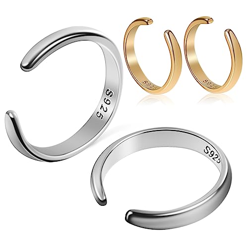 OUNONA 2 Paare Silber Ohrclips nicht Durchdringende Ohrmanschetten für Damen Dekorative Ear Vielseitige Wickelohrringe von OUNONA