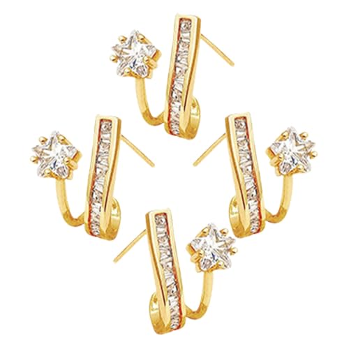 OUNONA 2 Paare Stern Ohrstecker Damen Statement Ohrringe Kupfer Schmuck Modisch Leicht Tragbar Geschenkidee für Frauen Freundin Mutter Alltag und Festliche Anlässe OUNONA 2 Paare Stern Ohrstecker Damen Statement Ohrringe Kupfer Schmuck Modisch Leicht Tragbar Geschenkidee für Frauen Freundin Mutter Alltag und Festliche Anlässe von OUNONA