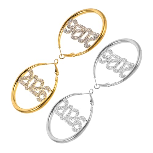 OUNONA 2paare Creolen Mit Strasssteinen Für Damen Tropfenohrringe Mit Kristallen Funkelnde Strassohrringe Als Modisches Accessoire Für Festtagsoutfits Und Alltag von OUNONA