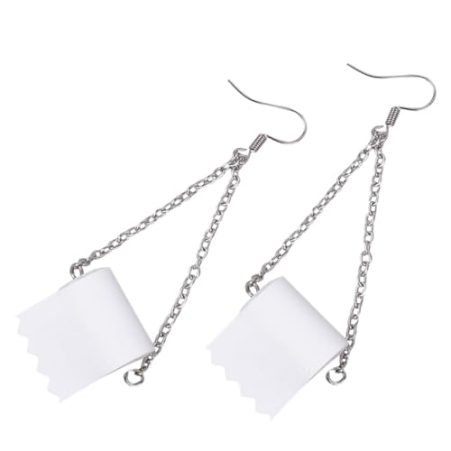 OUNONA 2 Paare Teilige Toilettenpapier ohrringe Damen Modische Legierungs tropfenohrringe Kreativer Schmuck Leicht Tragbar Originelles Design für Alltag und Party von OUNONA