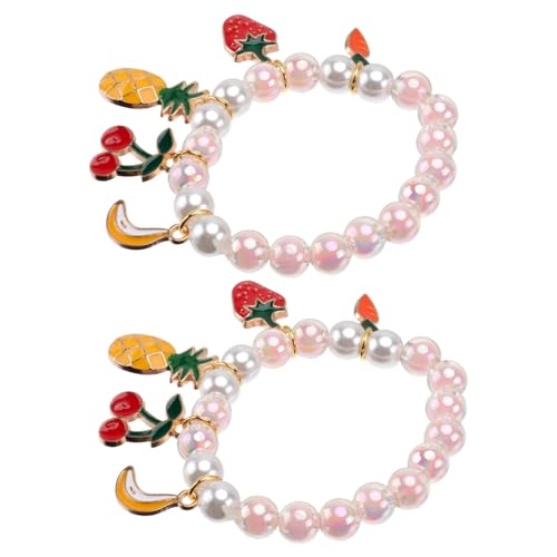 OUNONA 2stücke Kinderarmbänder Mit Imitationsperlen Schönes Armband Für Mädchen Perlenarmbandkette Accessoires Für Fotos von OUNONA