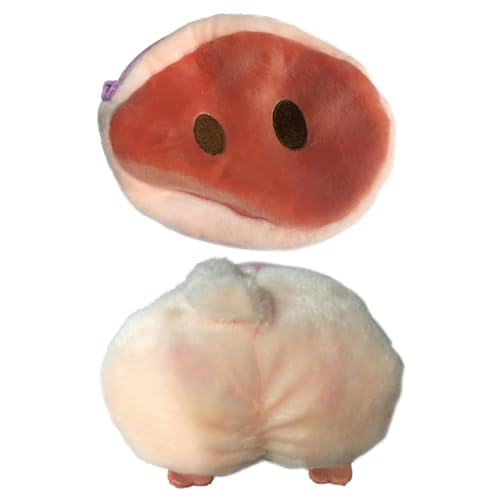OUNONA 2 STÜCK Plüsch Münzbeutel Cartoon Geldbörse mit Reißverschluss Pig Nose Pig Butt Design Kleines Portemonnaie für Damen Mädchen Kompakte Mini Tasche für Kleingeld Kosmetik von OUNONA