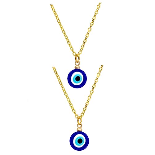 OUNONA 2 STÜCK Vergoldete Halskette mit Kreativem Bösem Auge Anhänger Blaue Augen Schmuckkette für Damen und Herren Modisches Statement Langlebiges Design Anhänger von OUNONA