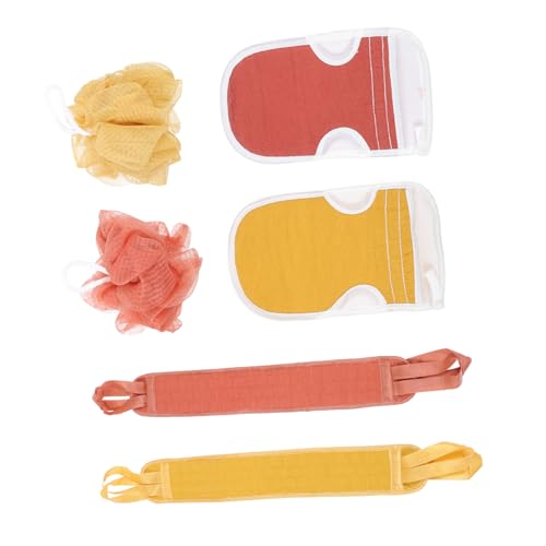 OUNONA 2 Sätze Peeling Badetuch mit Massagehandschuhen und Badeschwämmen Langlebiges Rücken Waschset mit Schnelltrocknendem Material Fördert Durchblutung und Sanfte Hautreinigung für von OUNONA