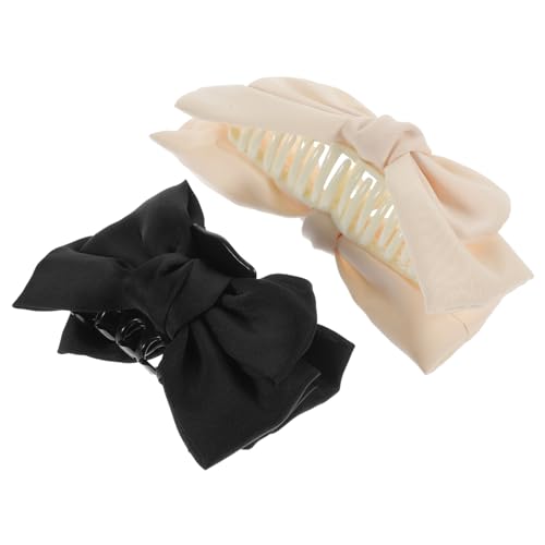 OUNONA 2 Stck Große Haarklammer mit Schleifen Design Leichte Schmerzfreie Krallenclips für Frauen und Mädchen Dekorative Haarspangen für Dicken und Feinen Haarhalt Vielseitig für Alltag von OUNONA