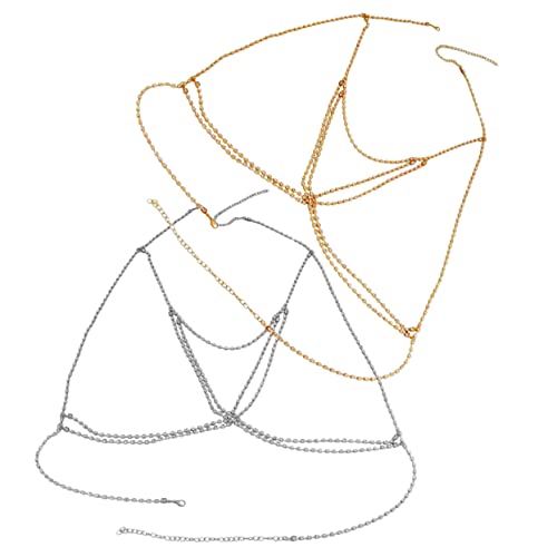 OUNONA 2 Stck Sommerkostüm Strass Kette Schmuck Körperkette für Frauen Verstellbare und Langlebige Glitzer Bauchkette für Partys und Besondere Anlässe von OUNONA