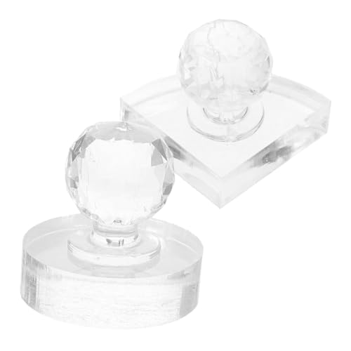 OUNONA 2 Stück Lidschatten Stempel Presswerkzeug Runde Form Selbstgemacht Lidschatten Werkzeug Reparaturwerkzeug für Kosmetik Transparentes Design von OUNONA