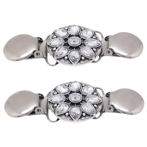 OUNONA 2 Stück Damen Brosche Clip Vintage Blütenform Pullover Schal Clips Vielseitig für Kleidung Schals Jacken Perfektes Accessoire für von OUNONA