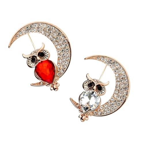 OUNONA 2 Stück Damen Broschen Eulenform mit Bunten Öl und Funkelnden Kristallen Leichte Stilvolle Schmuck Dekoration für Kleidung Taschen Schals bei Partys und Alltag OUNONA 2 Stück Damen Broschen Eulenform mit Bunten Öl und Funkelnden Kristallen Leichte Stilvolle Schmuck Dekoration für Kleidung Taschen Schals bei Partys und Alltag von OUNONA