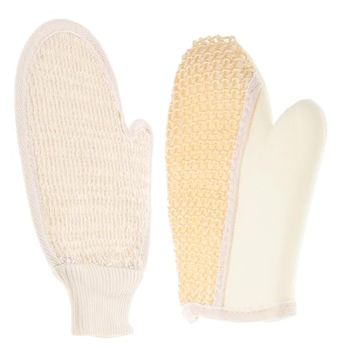 OUNONA 2 Stück Exfoliating Duschhandschuhe aus Natürlichem Sisal Peelinghandschuh für Damen und Herren Vollflächige Körperpflege Spa Bad Handschuhe zur Sanften Hauterneuerung und von OUNONA