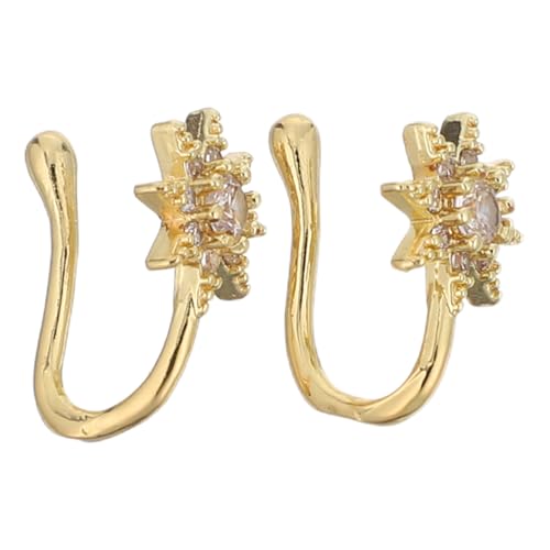 OUNONA 2 Stück Fake-Nasenstecker: Stern-Nasenringe für Damen, U-förmiger Clip-On-Schmuck, nicht durchdringende Clips, künstliches Septum-Piercing für Kostüm- und Festival-Looks von OUNONA