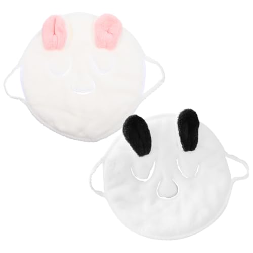 OUNONA 2 Stück Feuchtigkeitsspendende Gesichts handtücher Dicke Korallenfleece Gesichtsmasken für Hot Compress und Hautpflege Wiederverwendbar für Gesichtsdampfbad und Tägliche von OUNONA