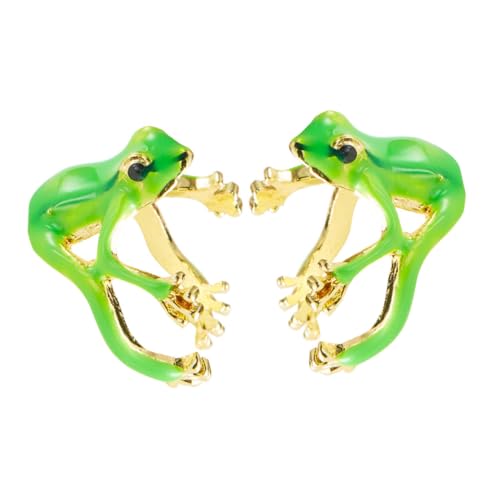 OUNONA 2 Stück Froschring Froschschmuck Mädchen Ringe süßes Froschzeug Tierischer einfacher Ring skurriler Schmuck Verstellbare Ringe Tiere Ringe Öffnungsring für Frauen Legierung Grün von OUNONA