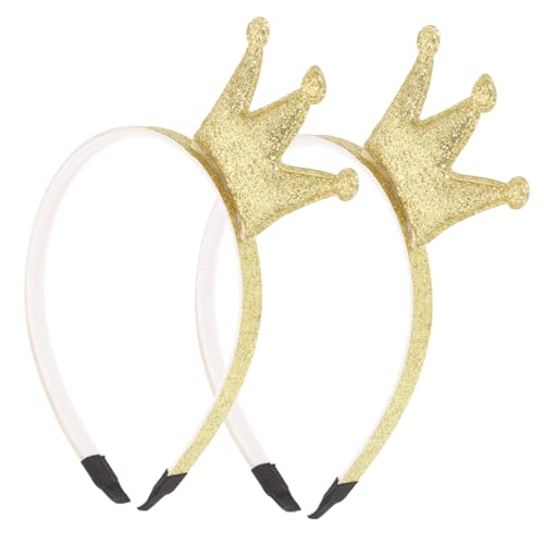 OUNONA 2 Stück Glitzernde Stirnbänder für Mädchen Goldfarbener Haarreif mit Funkelndem Diadem design Leichte Haarschmuck accessoires für Party und Festliche Anlässe von OUNONA