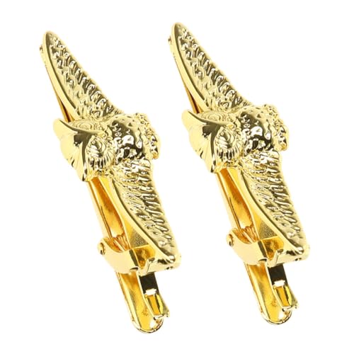 OUNONA 2 Stück Goldene Krawattenklammer für Herren Robustem Zinklegierung Modisches Accessoire für Business Hochzeit Formelle Anlässe Hält Krawatte Sicher und Stilvoll in Position von OUNONA
