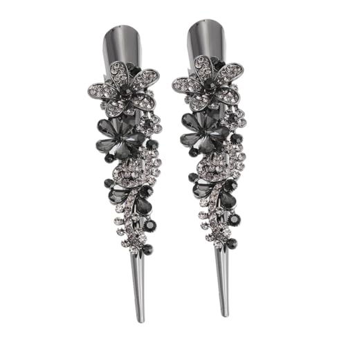 OUNONA 2 Stück Große Retro Metall Haarklammer mit Zahnung Vintage Wasser Haarspangen für Damen Vielseitiger Haarschmuck im Enten Schnabel Design Styling von OUNONA