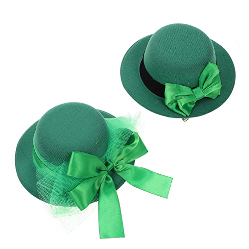 OUNONA 2 Stück Grüne Party Haarclips Teilig Patrick's Day Haarschmuck mit Schleifen und Netzfascinator für Damen Festival Kostüm Zubehör von OUNONA