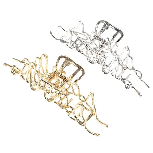 OUNONA 2 Stück Haarklammern Modernes Design Rutschfeste Langlebige Haarklammern aus Metalllegierung für Damen Modischer Haarschmuck zum festen Griff und Vielseitigem Styling von OUNONA
