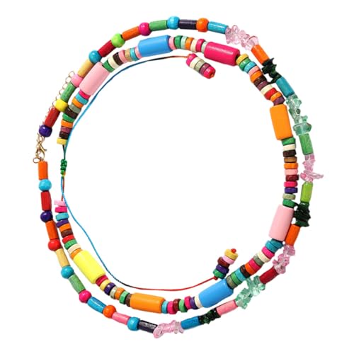 OUNONA 2 Stück Handgewebte Halskette im Boho Stil Doppellagige Ethnische Halskette Bunten Holzperlen für Frauen Sommer Halsschmuck Schlüsselbeinkette OUNONA 2 Stück Handgewebte Halskette im Boho Stil Doppellagige Ethnische Halskette Bunten Holzperlen für Frauen Sommer Halsschmuck Schlüsselbeinkette von OUNONA