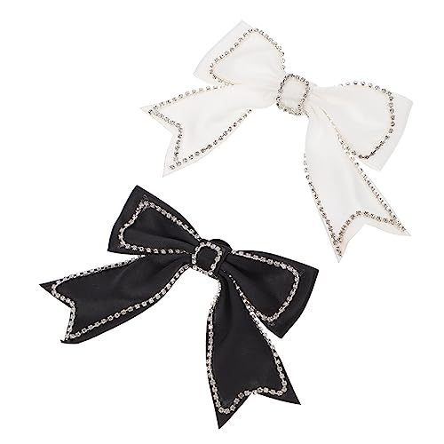 OUNONA 2stücke Strass Schleife Brosche Dekorative Fliege Retro Brosche Anstecknadel Kleidung Accessoire Haarnadel Ornament Schmuck Für Hochzeit Ball Party von OUNONA