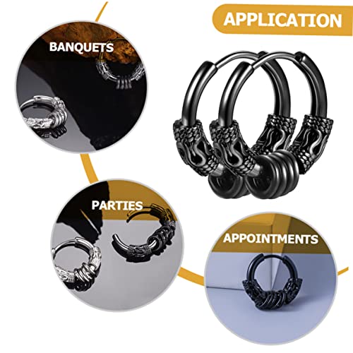 OUNONA 2 Stück Herren Ohrringe Dragon Totem Creolen aus Leicht Modisch Bequemer Ohrschmuck für Alltag Party Dating und Besondere Anlässe von OUNONA