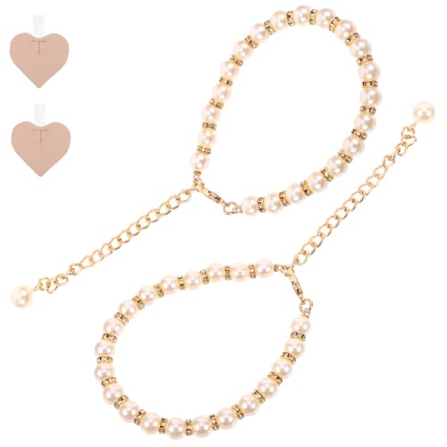 OUNONA 2 Stück High Heels Perlenketten Fußkette Perlen Knöchelriemen Perlen Fußkettchen Perlen Heels Schuhe Für Damen High Heel Schuhriemen Ersatz Abnehmbare Schuhriemen Metall Weiß von OUNONA