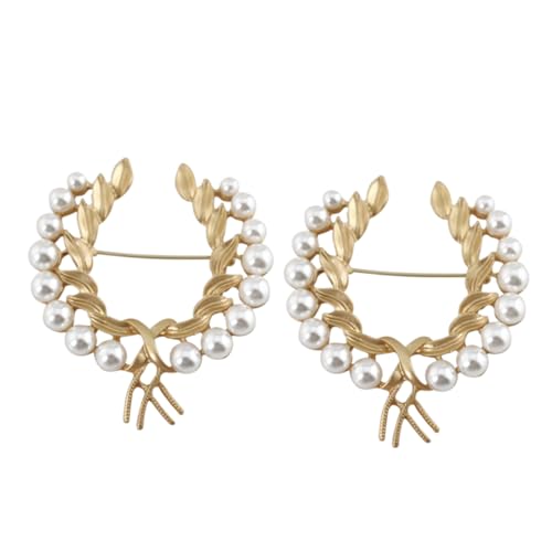 OUNONA 2 Stück Imitation Perlen Broschen Weizenform Schöne Corsage für Frauen zur Kleidung Deko für Hochzeiten Partys und Besondere Anlässe von OUNONA