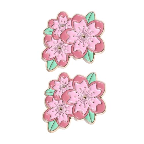 OUNONA 2 Stück Japanische Blütenbrosche Teiliges Leichter Stabiler Broschenpin Sicherer Verschluss Anstecknadel für Kleidung Rucksack Hut Geeignet für Alltag Party Date von OUNONA