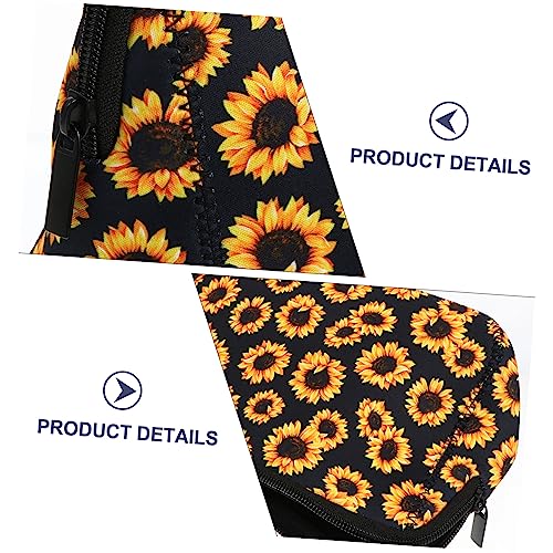 OUNONA 2 Stück Kosmetiktasche Damen Teiliges Sonnenblumen Design Leicht Langlebig Reise Make Up Tasche mit Reißverschluss Praktischer Kulturbeutel für Kosmetik Organizer Unterwegs von OUNONA