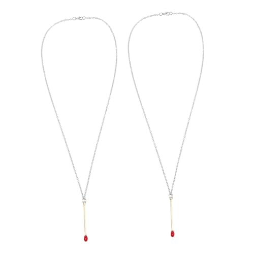 OUNONA 2 Stück Kreative Feuerzeug Anhänger Halskette Verstellbare Kette Modisches Accessoire Einzigartiges Design für Damen und Mädchen von OUNONA