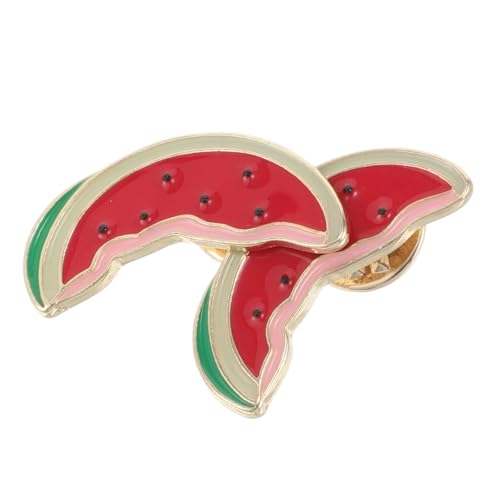 OUNONA 2 Stück Kreative Wassermelonen Broschen Cartoon Anstecknadeln Süßer Früchte Clip für Damen Cardigan Schal Kragen Pin Vielseitiges Accessoire für Party und Alltag von OUNONA