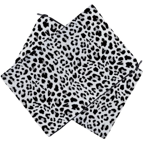 OUNONA Kosmetiktasche Leopardenmuster 2 Stück Tragbare Reise Make Up Tasche Kleine Organizer mit Reißverschluss für Damen von OUNONA