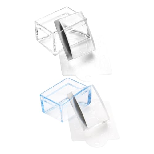 OUNONA 2 Stück Manicure Stamper Teiliges Quadratisch Nagelkunst Stempel Transparent Blau Nail Art Werkzeug für DIY Maniküre Zuhause und Salon Geeignet von OUNONA