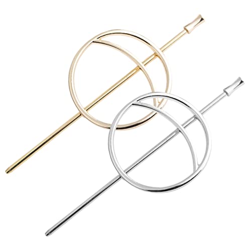 OUNONA 2 Stück Metall Haarstäbe Haarklammer Kreisförmig Hohl Alloy Haarnadel für Damen und Mädchen Eleganter Haarschmuck für Hochzeiten Partys und Alltag Leicht Robust und Sicher für von OUNONA